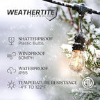Brightech Ambience Pro LED String Lights - 24 Ft Commercial Grade Patio Lighting Outdoor Waterproof - 7 Heavy Duty Porch Lights for Outside, Christmas, Backyard - 1W Vintage Edison Bulbs, Dimmable