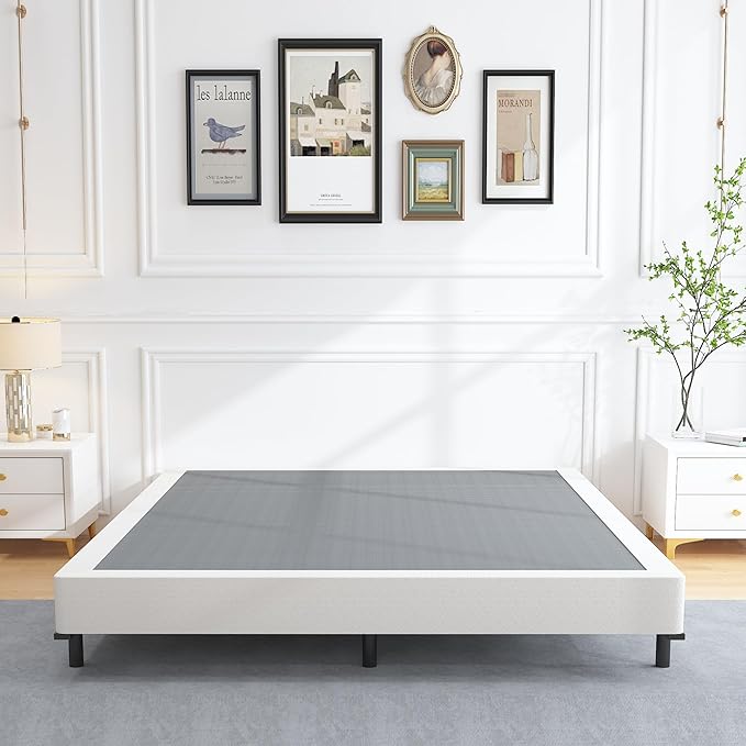 ALDRICH 5 Inch Heavy Duty Metal Box Spring Mattress Foundation 3000lbs Max Weight Capacity/Non-Slip/No Noise/Easy Assembly/Easy Clean Cover,King