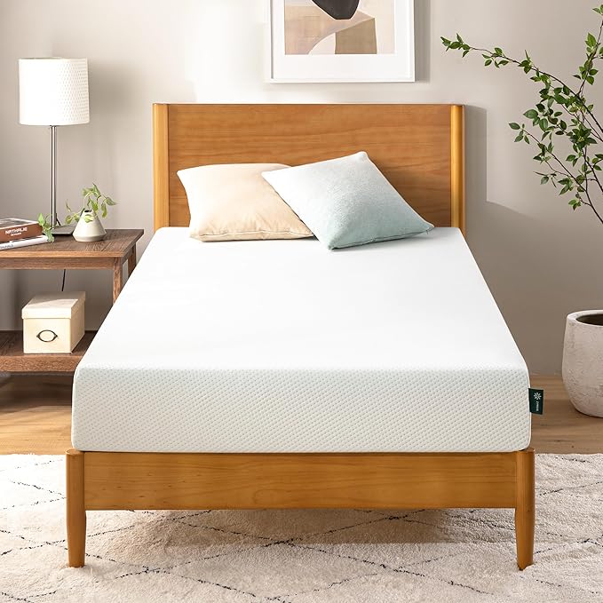 ZINUS 6 Inch 75" x 30" (Narrow Twin) Green Tea Memory Foam Mattress [New Version], Fiberglass free, Medium Firm Feel, Zoned Pressure Relief, Certified Safe Foams & Fabric, Mattress in A Box