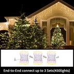 LAMPHOME Super-Bright Extendable Warm White Christmas Lights Decoration 150Lights 31.9ft UL Certified Mini Bulb String Lights Set for Outdoor Christmas Tree Garden Holiday Party Patio Wedding Decor
