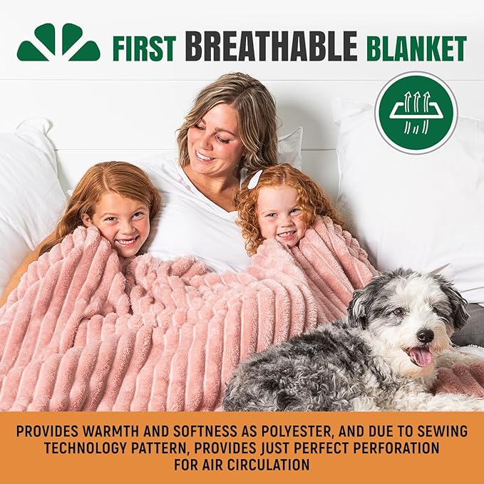 GO Premium Plush Soft Throw Blanket for Couch - Pink Fleece Blanket for Living Room, Bedroom, Home Decor - Small Couch Blanket for Men, Women (50x60 Inches)