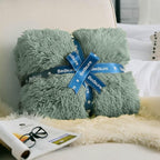 Bedsure GentleSoft Fluffy Sage Green Blankets Queen Size for Bed, Thick Sherpa Faux Fur Fleece Fuzzy Plush Winter Warm Soft Queen Blankets, Bedroom Decor Sage Green Cozy Gifts for Women Men, 90x90