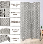 Rose Home Fashion 6 ft Tall Room Divider, Room Dividers and Folding Privacy Screens, 15.7in Privacy Screen 4 Panel Partition Temporary Wall Separation for Private, Stone Grey