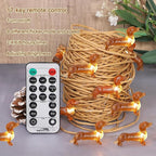 Impress Life Pet Theme Christmas Decorative String Lights, 10ft 30 LED Dachshund Dog Twinkle Lights, USB Battery Operated with Remote for Indoor Covered Outdoor Christmas Parties Ornament