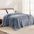 Exclusivo Mezcla Plush Fuzzy Fleece Throw Blanket Extra Large, Super Soft, Fluffy and Warm Blankets for Couch, Bed, Suitable for All Seasons (50x70 Inches, Mixed Navy Blue)