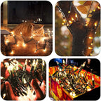 Christmas Lights - Battery Operated String Lights 50 LED String Lights Mini Lights with Auto-Timer and 8 Lighting Modes for Christmas Wreath Party Wedding Garden Home Decoration, Warm White, 2 Pack