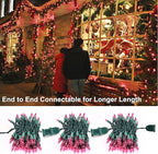 BrizLabs Pink Christmas Lights, 69.6ft 300 Count Pink String Lights Connectable, UL Certified Incandescent Christmas Lights Green Cord, Outdoor Mini Lights Set for Indoor Xmas Party Garden Patio