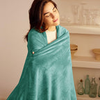 Exclusivo Mezcla Fleece Blanket King Size for Bed, Super Soft and Warm, All Season Use, Cozy, Plush, Lightweight, 90x104 Inches, Celadon