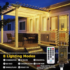 OMIKA Connectable 66FT 800 LED Rope Lights Outdoor, Warm White Rope Light Plug in, Outdoor String Light Waterproof Decorative Lighting for Deck Patio Yard Garden Pathway Camping Room Indoor Decor
