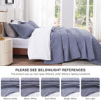 Love's cabin Quilts for Queen Bed Bluish Grey Bedspreads Bedding Set - Summer Lightweight Bedspread Comforter - Wave Pattern Bedding Coverlet for All Season - 3 Pieces (1 Quilt, 2 Pillow Shams)