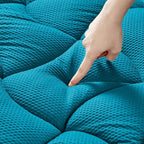 SLEEP ZONE Cooling Mattress Topper for College Dorm, Premium Zoned Quilted Mattress Pad, Fitted Mattress Protector Cover, Machine Wash Durable, Deep Pocket 8-21 inch, (Teal, Twin XL)