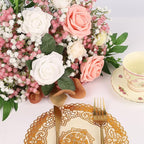 N&T NIETING Babys Breath Artificial Flowers Bulk, 15Pcs Fake Gypsophila Bouquet Flowers Real Touch Faux Babies Breath Arrangement for Wedding Floral Party Home Centerpieces Vase Decoration, Pink White