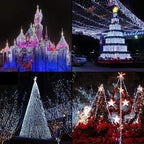 105FT 300LEDs Christmas Lights Outdoor Indoor String Lights 8 Modes Memory Function for Christmas Tree Party Decoration, UL Listed (4 Sets CONNECTABLE) White