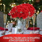 Geosar 16 Bundles Artificial Peonies Flowers Fake Silk Peony Bouquet Faux Peonies Flowers Bulk for Decoration Vase Floral Arrangements Wedding Party Table (Bright Red)