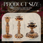 Suclain 6 Pcs Vintage Candlestick Holders Taper Resin Candle Holder Retro Antique Candle Holder Floral Decorative Candlesticks for Wedding Anniversary Table Centerpieces Fireplace Home Decor(Bronze)