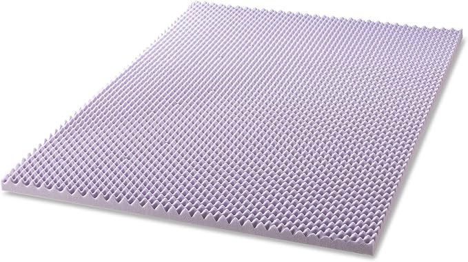 Best Price Mattress 2 Inch Egg Crate Memory Foam Mattress Topper with Soothing Lavender Infusion, CertiPUR-US Certified, Dorm Essentials, King