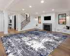 Keen Home Design Area Rugs - 9x12 Non-Shedding, Abstract Rugs for Kitchen, Living Room, Bedroom, Dining Room, Entryway - Size: 9'2" x 11'11", Navy/Grey/White