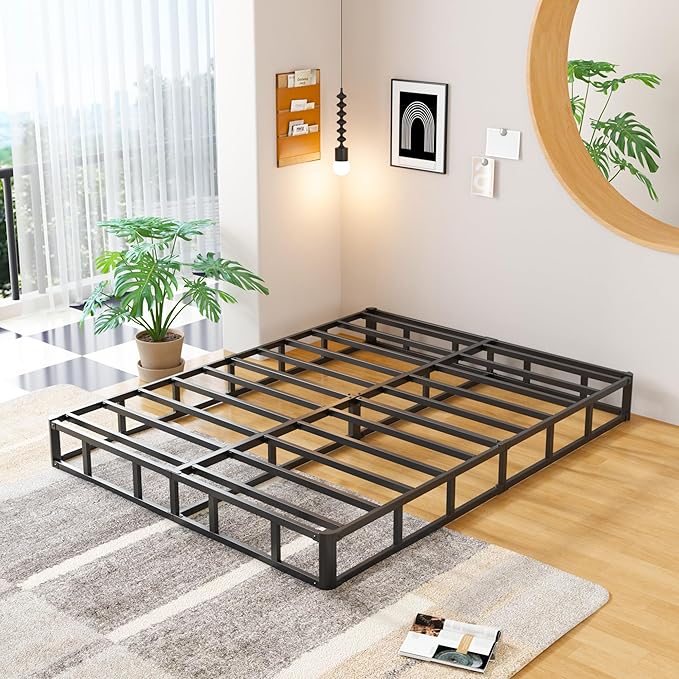 EMODA King Box Spring 8 Inch Heavy Duty Bed Base Metal Mattress Foundation with Fabric Cover, 3000LBS Max Weight Capacity, Noise Free, Easy Assembly