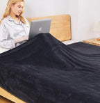 Polar Fleece Blanket Travel Size Lightweight Throw for The Bed Extra Soft Brush Fabric Super Warm Sofa Blanket 50"x 61"(Black Travel)