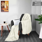 Utopia Bedding Fleece Blanket Throw Size Ivory 300GSM Luxury Anti-Static Fuzzy Soft Microfiber Blanket for Couch, Sofa and Bed (60x50 Inch)