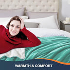 Walensee Sherpa Fleece Blanket (Throw Size 50”x60” Turquoise) Plush Throw Fuzzy Super Soft Reversible Microfiber Flannel Blankets for Couch, Bed, Sofa Ultra Luxurious Warm and Cozy for All Seasons