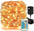 Moobibear LED Decorative Fairy String Lights 66ft 200 LEDs Dimmable Outdoor/Indoor Starry String Lights, Warm White Copper Lights with Remote Control for Garden Room Patio Party Valentines Day Decor