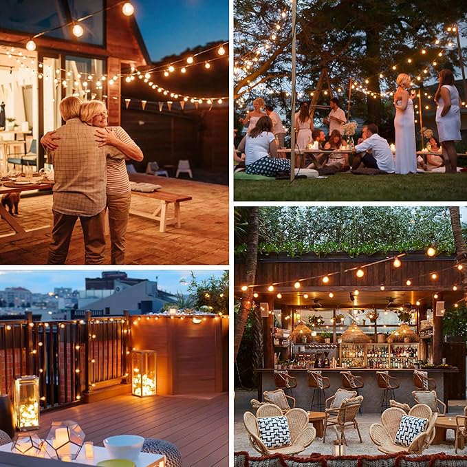 120FT Outdoor G40 LED Globe String Lights Dimmable Waterproof Shatterproof Light Strings with 60 Bulbs Connectable Commercial Hanging Lights for Christmas Patio House Backyard Balcony Party