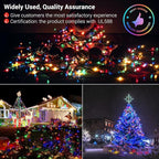 Quntis 82ft 1000 LED Cluster Christmas Lights - Dark Green Wire Christmas Tree Lights - 8 Modes Outdoor Waterproof Christmas String Lights Plug in for Holiday Wedding Party Home Decor, Multicolor