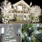 KOUQIYA Battery Operated Christmas Lights 4 Pack, 17ft 50 LED Mini String Light with Auto-Timer 8 Modes Waterproof Tree Lights (Cool White)