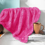 Exclusivo Mezcla Plush Fuzzy Fleece Bed Blanket King Size, Super Soft, Fluffy and Warm Blankets, Suitable for All Seasons (Hot Pink, 90x104 Inches)