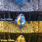 (Warm White ⇋ Cool White) Solar Christmas String Lights Outdoor, 2-Pack Total 80FT 200 LED Solar Twinkle Lights, Waterproof Copper Wire 8 Modes Solar Fairy Lights for Garden Tree Christmas Party Decor
