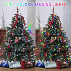 JMEXSUSS 2 Pack Color Changing Fairy Lights Battery Operated, Total 200 LED 66ft Color Changing Christmas Lights with Remote, 8 Modes Twinkle String Lights for Bedroom Decor, Cool White & Multicolor