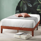 ZINUS Wen Wood Platform Bed Frame, Solid Wood Foundation, Wood Slat Support, No Box Spring Needed, Easy Assembly, Cherry, King