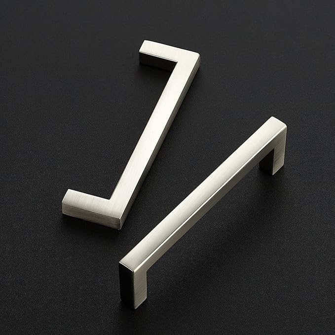 Ravinte 30 Pack Solid 3-3/4 Inch Center to Center Slim Square Bar Drawer Handles Kitchen Cabinet Handles Brushed Nickel Drawer Pulls Kitchen Cabinet Hardware Pulls