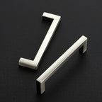 Ravinte 15 Pack Solid 3-3/4 Inch Center to Center Slim Square Bar Drawer Handles Cabinet Hardware - Brushed Nickel Kitchen Pulls
