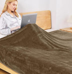 Fleece Blankets for All Season - Premium Lightweight Anti-Static Throw for King Size Bed Extra Soft Brush Fabric Warm Sofa Thermal Blanket 90" x 108"(Taupe)