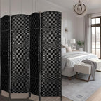 Rose Home Fashion Room Divider, 6 ft Tall Room Dividers and Folding Privacy Screens, 16in Privacy Screen 6 Panel Black Space Temporary Wall Foldable Partition Separation