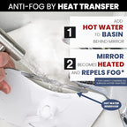 MIRRORVANA Fogless Shower Mirror for Shaving and Distortion-Free Glass Surface with Hook for Hanging, 8" x 7" Chrome