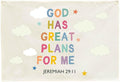 Christian Bible Verse Scripture Rectangular Banner Flag Wall Sign Decor Gift for Baby Boy Girl Kid-Nursery Baby Room Bedroom Decor-Baby Shower,Birthday Christmas Gift-God Has Great Plans