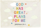 Christian Bible Verse Scripture Rectangular Banner Flag Wall Sign Decor Gift for Baby Boy Girl Kid-Nursery Baby Room Bedroom Decor-Baby Shower,Birthday Christmas Gift-God Has Great Plans