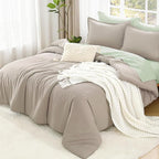Litanika Twin XL Comforter Set Oatmeal - 2 Pieces Extra Long Bed Set for College Dorm, All Season Bedding Set for Girls and Boys