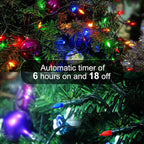 Battery Operated String Lights, 50 LED Multicolor Christmas Lights with Timer & 8 Modes, 18ft Mini Ligths for Christmas Tree, Wreath, Party, Wedding Thanksgiving Decoration