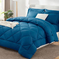 CozyLux King Size Comforter Set Teal - 7 Pieces Bed in a Bag King, Luxury Soft Bed Set for All Seasons, Bedding Set with Down Alternative Comforter, Sheets, Pillowcases & Shams