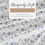 Linen Market Double-Brushed Patterned Microfiber Full Sheet Set 4 Piece – Oeko-TEX Certified Ultra Soft & Wrinkle-Free - 16" Deep Pocket Sheets - Easy Care Full Size - Blossoms Light Blue