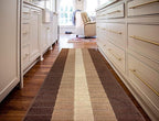 Custom Size Modern Geometric Pattern Carpet Runner Rug for Hallways, Slip Resistant Latex Rubber Backed, 31 inch Wide X Customized Length, Squares Brown, 31 inch X 10 feet
