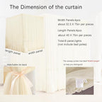 Akiky Ivory Canopy Bed Curtains with Lights 8 Panel Canopy Curtains Drapes for Full Queen Size Bed Large Rod Pocket Sheer Canopy Bed Drapes