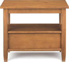 SIMPLIHOME Warm Shaker SOLID WOOD 14 inch Wide Rectangle Transitional Narrow Side Table in Light Golden Brown for the Living Room and Bedroom