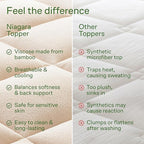 Ultra Soft Full Size Mattress Topper - Viscose Made from Bamboo Pillow Top Mattress Pad for Back Pain Relief - Naturally Cooling for Hot Sleepers, Beige