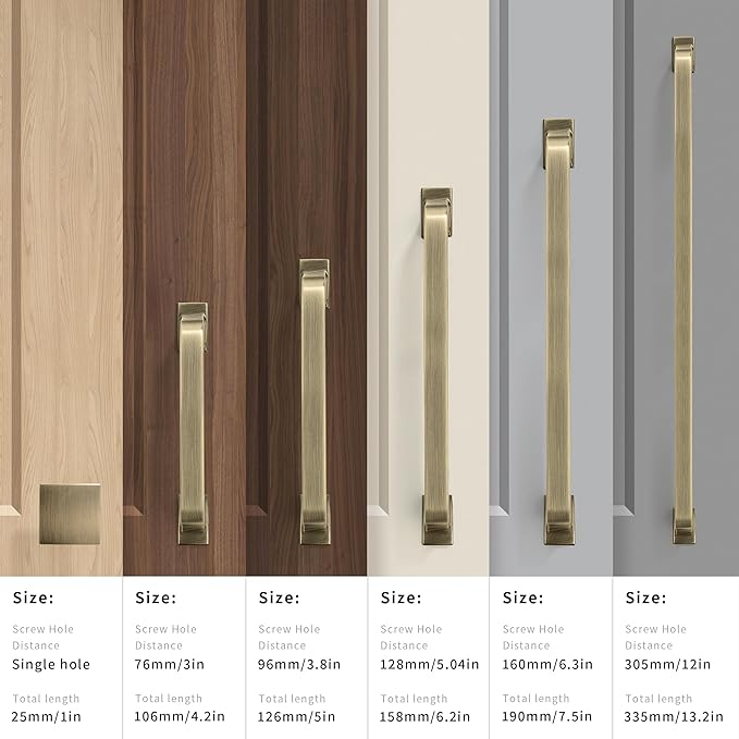 KHTUMEWARE 20 Pack 6-1/4 Inch Cabinet Handles - Antique Brass, Brushed, Drawer Pulls and Cupboard Handles