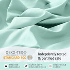 LuxClub 3 PC Sheet Set Bed Sheets Deep Pockets 16" Eco Friendly Wrinkle Free Cooling Machine Washable Hotel Bedding Silky Soft - Aquamarine Twin